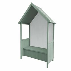 Marquesina Gardiun Alice Green 75x137x223 cm de Madera con Banco - Terraza Exterior con Diseño Elegante y Resistente