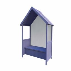 Marquesina Gardiun Alice Púrpura 75x137x223 cm de Madera con Banco - Terraza Elegante y Funcional