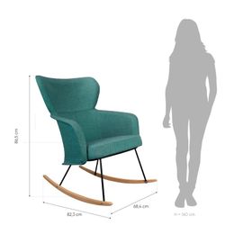 Mecedora terciopelo aguamarina |  Colección Kamil