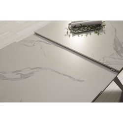 Mesa, 160/220 x 90 x 76 cm, de cerámica y metal en blanco  | Colección Lula