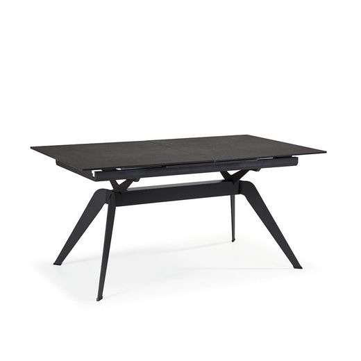 Tavolo, 160/220 x 90 x 76 cm, in ceramica e metallo nero | Collezione Lula