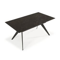 Tavolo, 160/220 x 90 x 76 cm, in ceramica e metallo nero | Collezione Lula