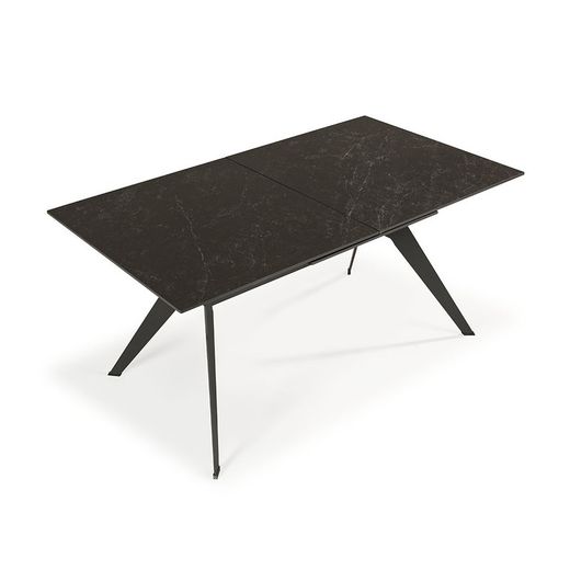 Tavolo, 160/220 x 90 x 76 cm, in ceramica e metallo nero | Collezione Lula
