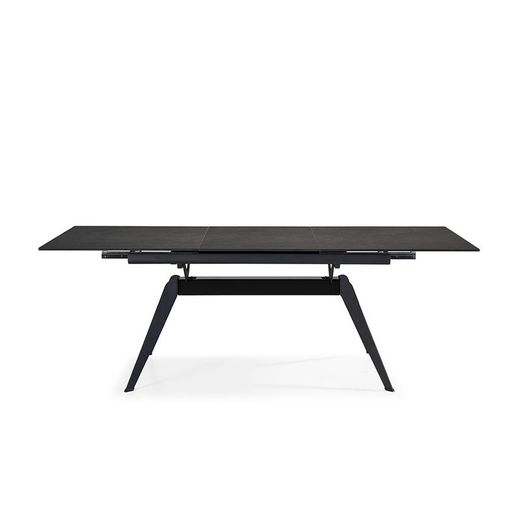 Tavolo, 160/220 x 90 x 76 cm, in ceramica e metallo nero | Collezione Lula