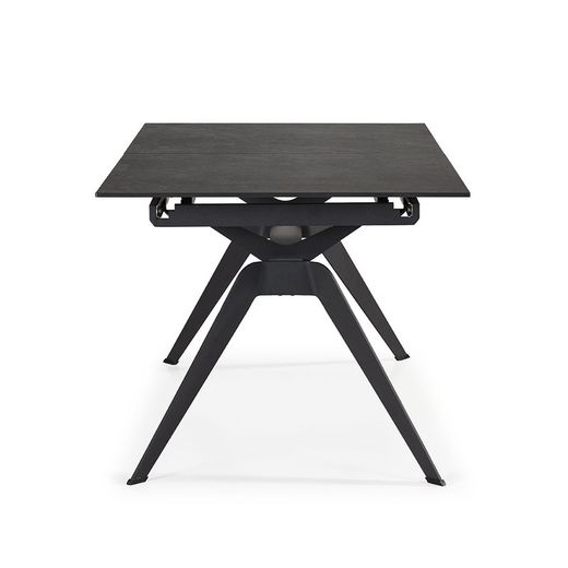 Tavolo, 160/220 x 90 x 76 cm, in ceramica e metallo nero | Collezione Lula