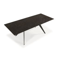 Tavolo, 160/220 x 90 x 76 cm, in ceramica e metallo nero | Collezione Lula