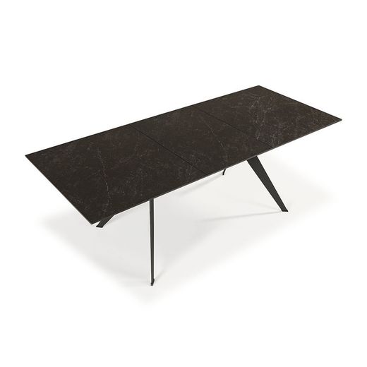 Tavolo, 160/220 x 90 x 76 cm, in ceramica e metallo nero | Collezione Lula