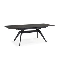 Tavolo, 160/220 x 90 x 76 cm, in ceramica e metallo nero | Collezione Lula