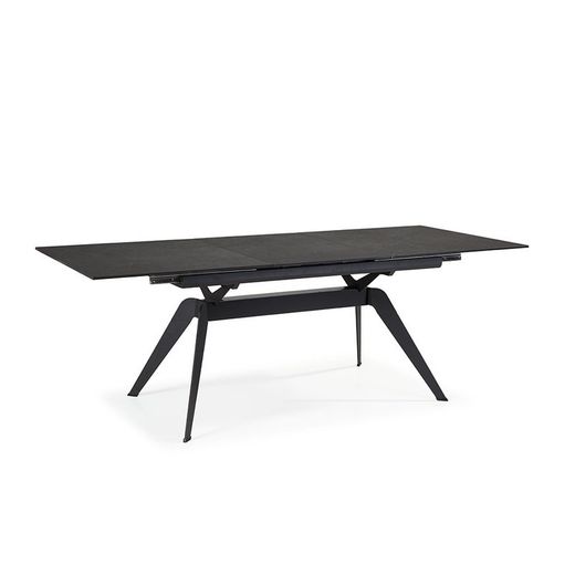 Tavolo, 160/220 x 90 x 76 cm, in ceramica e metallo nero | Collezione Lula