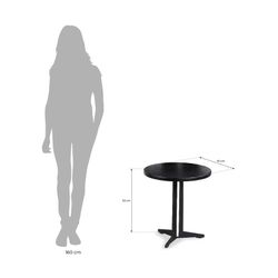 Tavolino, Ø45 x 45 cm, in legno nero | Collezione Little Oslo