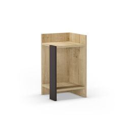 Mesa auxiliar, 30 x 32 x 55,3 cm, de madera en color roble y negro | Colección Paros