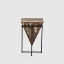 Tavolino, 36 x 36 x 56 cm, in legno di pino naturale e nero | Collezione Avatar