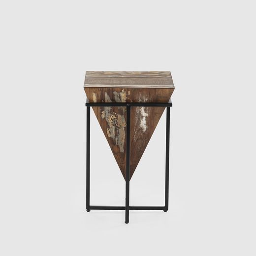 Tavolino, 36 x 36 x 56 cm, in legno di pino naturale e nero | Collezione Avatar