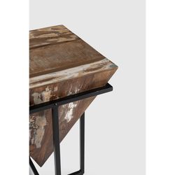 Tavolino, 36 x 36 x 56 cm, in legno di pino naturale e nero | Collezione Avatar