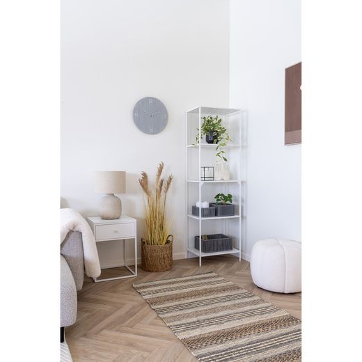 Tavolino, 40 x 40 x 55 cm, in legno e acciaio bianco | Collezione Vita