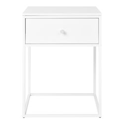 Tavolino, 40 x 40 x 55 cm, in legno e acciaio bianco | Collezione Vita