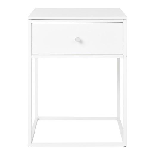 Tavolino, 40 x 40 x 55 cm, in legno e acciaio bianco | Collezione Vita
