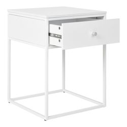 Tavolino, 40 x 40 x 55 cm, in legno e acciaio bianco | Collezione Vita