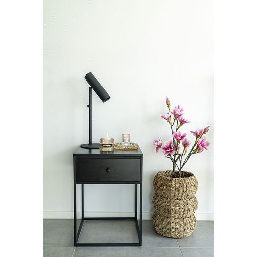 Tavolino, 40 x 40 x 55 cm, in legno e acciaio nero | Collezione Vita
