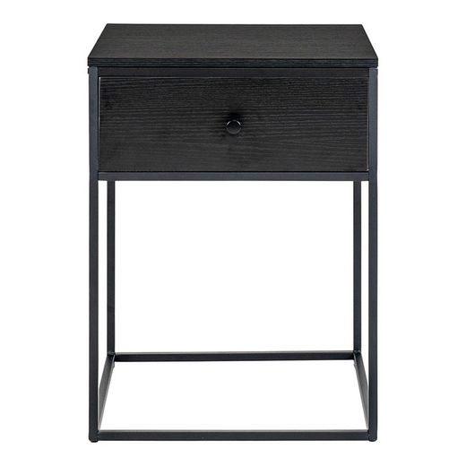 Tavolino, 40 x 40 x 55 cm, in legno e acciaio nero | Collezione Vita