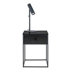 Tavolino, 40 x 40 x 55 cm, in legno e acciaio nero | Collezione Vita
