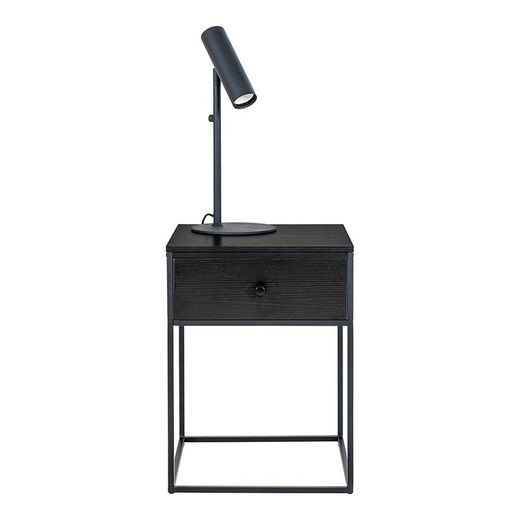Tavolino, 40 x 40 x 55 cm, in legno e acciaio nero | Collezione Vita