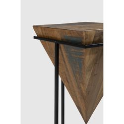 Tavolino, 42 x 42 x 68 cm, in legno e metallo, finitura naturale e nera | Collezione Avatar