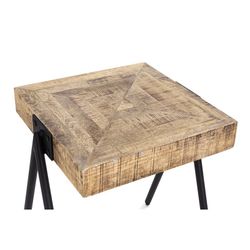 Tavolino, 45 x 51 x 60 cm, in legno di mango e metallo naturale | Collezione Indra
