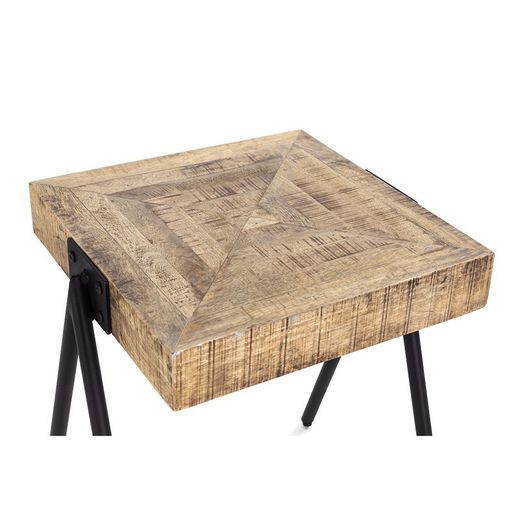 Tavolino, 45 x 51 x 60 cm, in legno di mango e metallo naturale | Collezione Indra