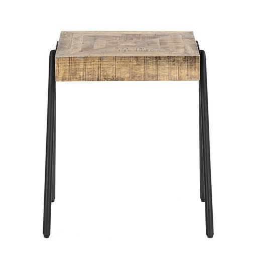 Tavolino, 45 x 51 x 60 cm, in legno di mango e metallo naturale | Collezione Indra
