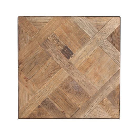 Tavolino, 50 x 50 x 55 cm, in olmo riciclato e ferro in naturale e nero | Collezione Sax
