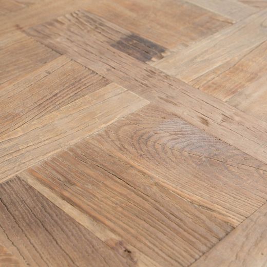 Tavolino, 50 x 50 x 55 cm, in olmo riciclato e ferro in naturale e nero | Collezione Sax