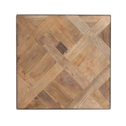 Tavolino, 50 x 50 x 55 cm, in olmo riciclato e ferro in naturale e nero | Collezione Sax