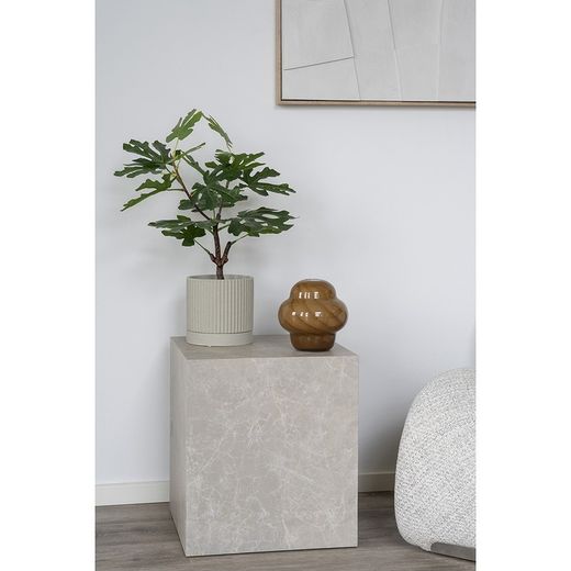 Tavolino quadrato, 40 x 40 x 45 cm, in legno effetto marmo beige | Collezione Prague