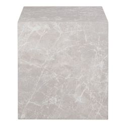 Tavolino quadrato, 40 x 40 x 45 cm, in legno effetto marmo beige | Collezione Prague