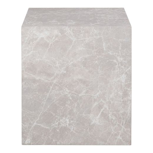 Tavolino quadrato, 40 x 40 x 45 cm, in legno effetto marmo beige | Collezione Prague