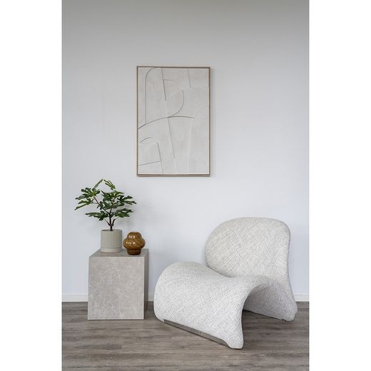 Tavolino quadrato, 40 x 40 x 45 cm, in legno effetto marmo beige | Collezione Prague