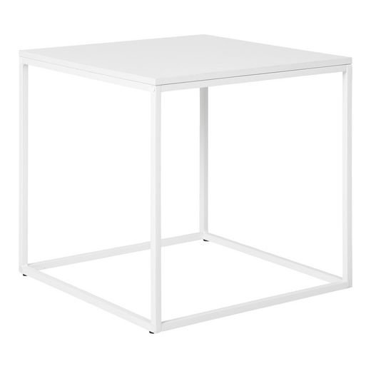 Tavolino quadrato, 45 x 45 x 45 cm, in legno e acciaio bianco | Collezione Vita
