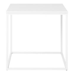 Tavolino quadrato, 45 x 45 x 45 cm, in legno e acciaio bianco | Collezione Vita