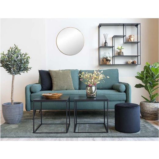 Tavolino quadrato, 45 x 45 x 45 cm, in legno e acciaio nero | Collezione Vita