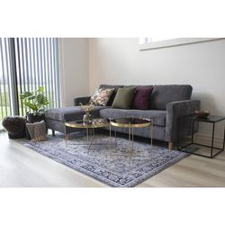 Tavolino quadrato, 45 x 45 x 45 cm, in legno e acciaio nero | Collezione Vita