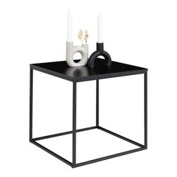 Tavolino quadrato, 45 x 45 x 45 cm, in legno e acciaio nero | Collezione Vita