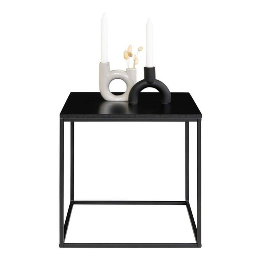 Tavolino quadrato, 45 x 45 x 45 cm, in legno e acciaio nero | Collezione Vita