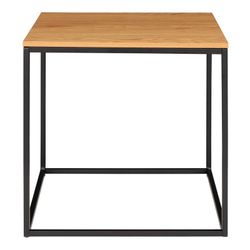 Tavolino quadrato, 45 x 45 x 45 cm, in legno e acciaio in rovere e nero | Collezione Vita