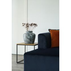 Tavolino quadrato, 45 x 45 x 45 cm, in legno e acciaio in rovere e nero | Collezione Vita