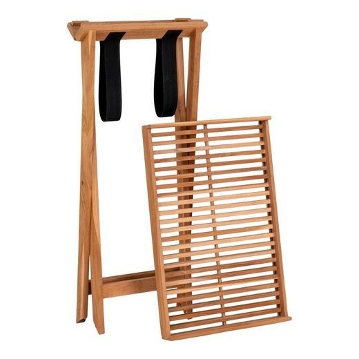 Tavolo da giardino con vassoio, 60 x 40 x 70 cm, in legno di teak naturale | Collezione Ronda