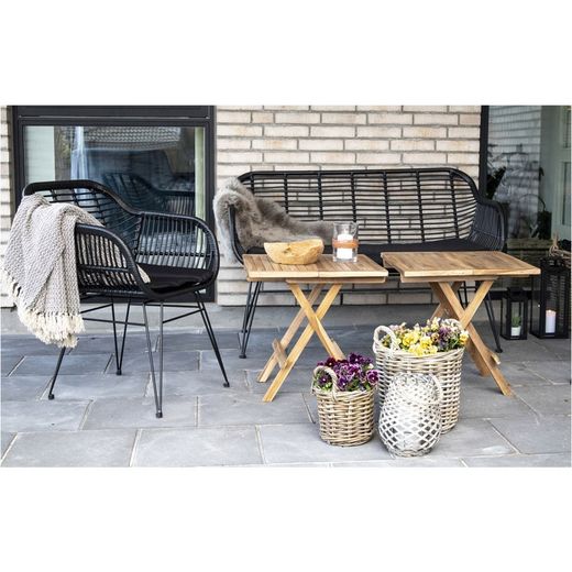 Tavolo da giardino quadrato, 50 x 50 x 50 cm, in legno di teak naturale | Collezione Bilbao