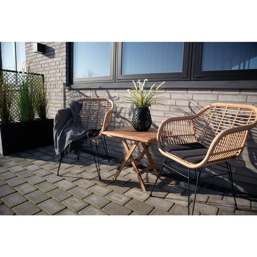 Tavolo da giardino quadrato, 50 x 50 x 50 cm, in legno di teak naturale | Collezione Bilbao