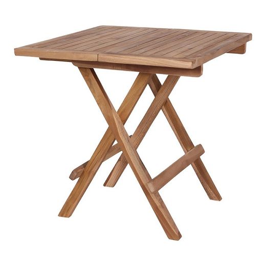 Tavolo da giardino quadrato, 50 x 50 x 50 cm, in legno di teak naturale | Collezione Bilbao