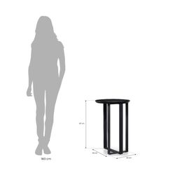 Mesa auxiliar,  Ø45  x  67 cm, de madera negra | Colección Cox